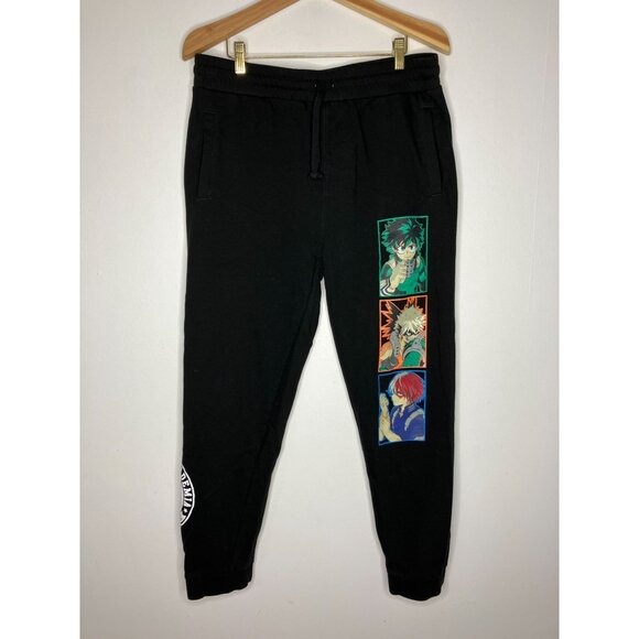 My Hero Academia x hot Topic Black Jogger Pants Men's Large - Picture 1 of 6